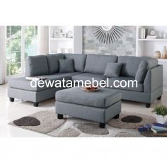 Sofa L Shape + Puff POUNDEX Size 210x185